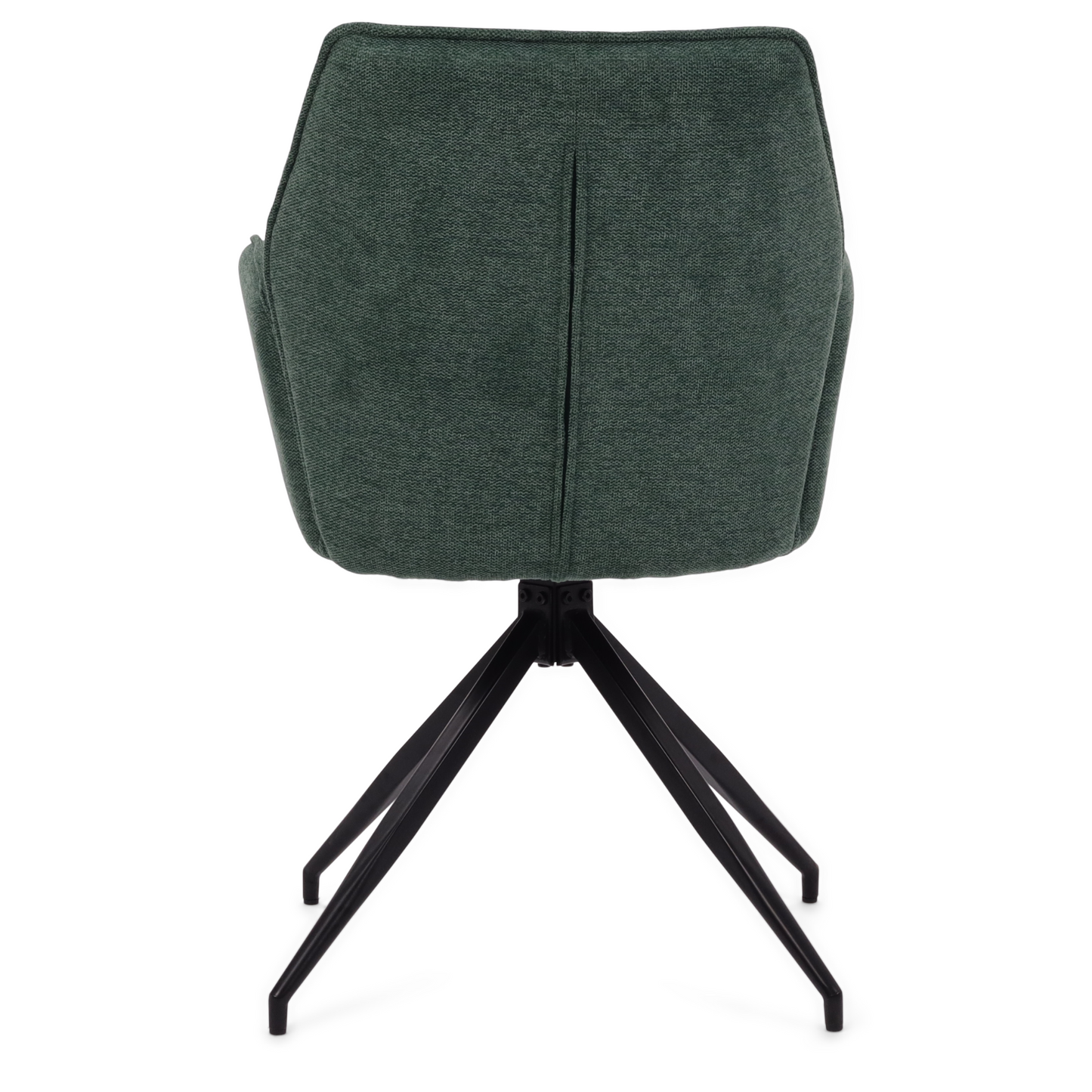 Carina - Chaise de salle à manger en tissu vert avec fonction pivotante à 360 degrés