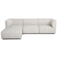 Mandy - Canapé modulaire réversible avec méridienne droite et gauche beige avec repose-pieds L: 258 x P: 80/160 x H: 73 cm
