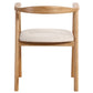 Jocelyn - Chaise de salle à manger en chêne avec assise en tissu beige