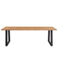 Esther - Table 200 x 95 cm en chêne naturel huilé avec pieds carrés (préparée pour rallonges)
