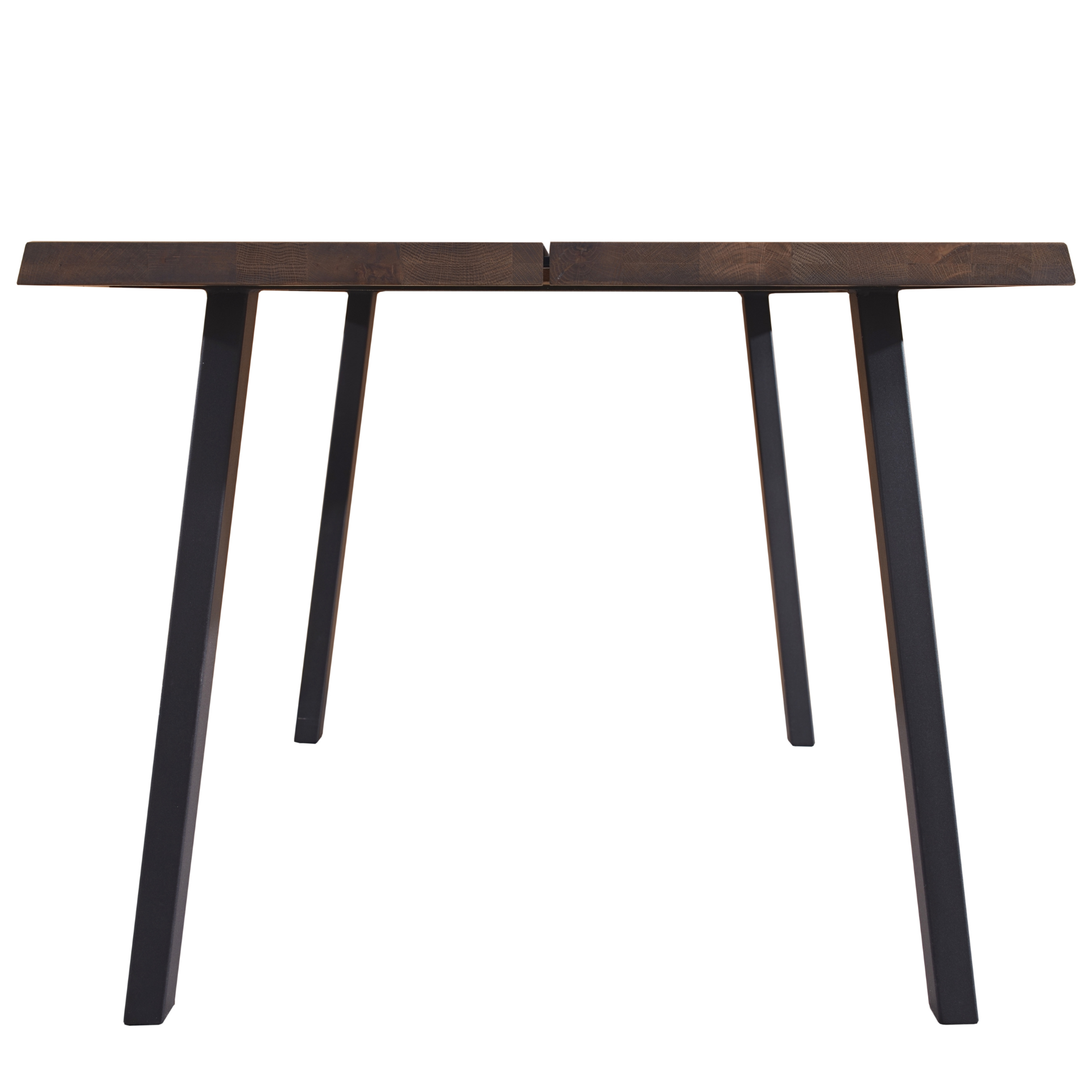 Molly - Table de salle à manger 200 x 95 cm en chêne fumé avec pieds en A (Préparé pour des rallonges)