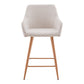 Jenna Tabouret de bar - textile beige avec accoudoirs 65 cm