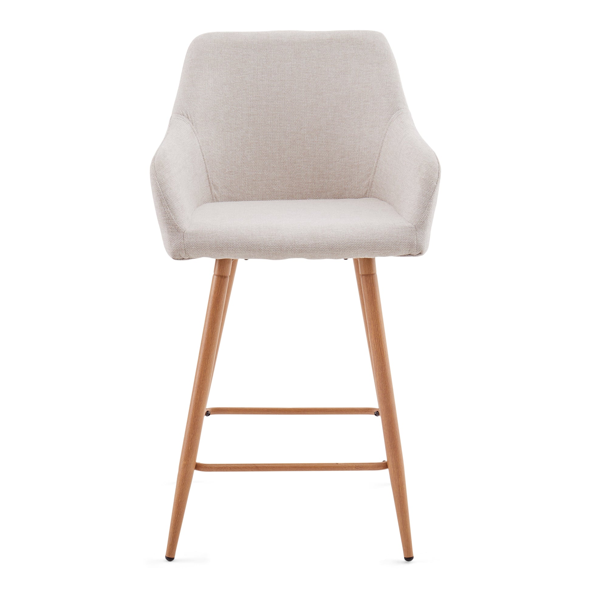 Jenna Tabouret de bar - textile beige avec accoudoirs 65 cm