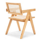 Ava - Chaise de salle à manger avec accoudoirs en frêne avec assise en osier tressé