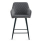 Carlo - tabouret de bar en velours gris avec accoudoirs 65 cm