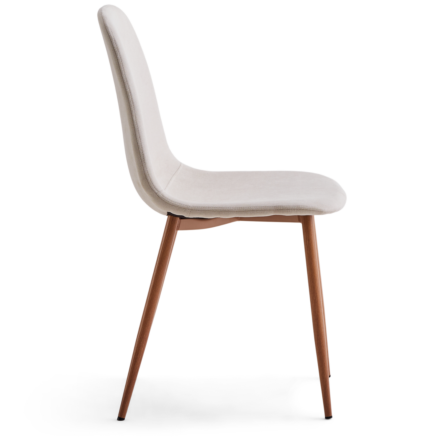 Anna - Chaise de salle à manger en tissu beige avec aspect chêne