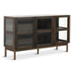 Havana Buffet/Vitrine en chêne avec portes vitrées en chêne fumé et 3 portes – 80x40x140 cm
