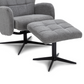 Alfred - Fauteuil inclinable avec repose-pieds - Gris