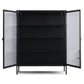 Herman - Vitrine en métal noir/verre 110 x 40 x 140 cm