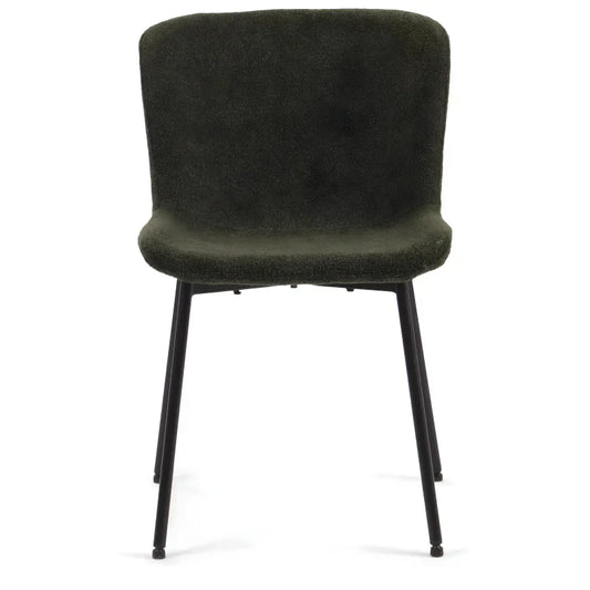 Adena - Chaise de salle à manger en bouclé vert