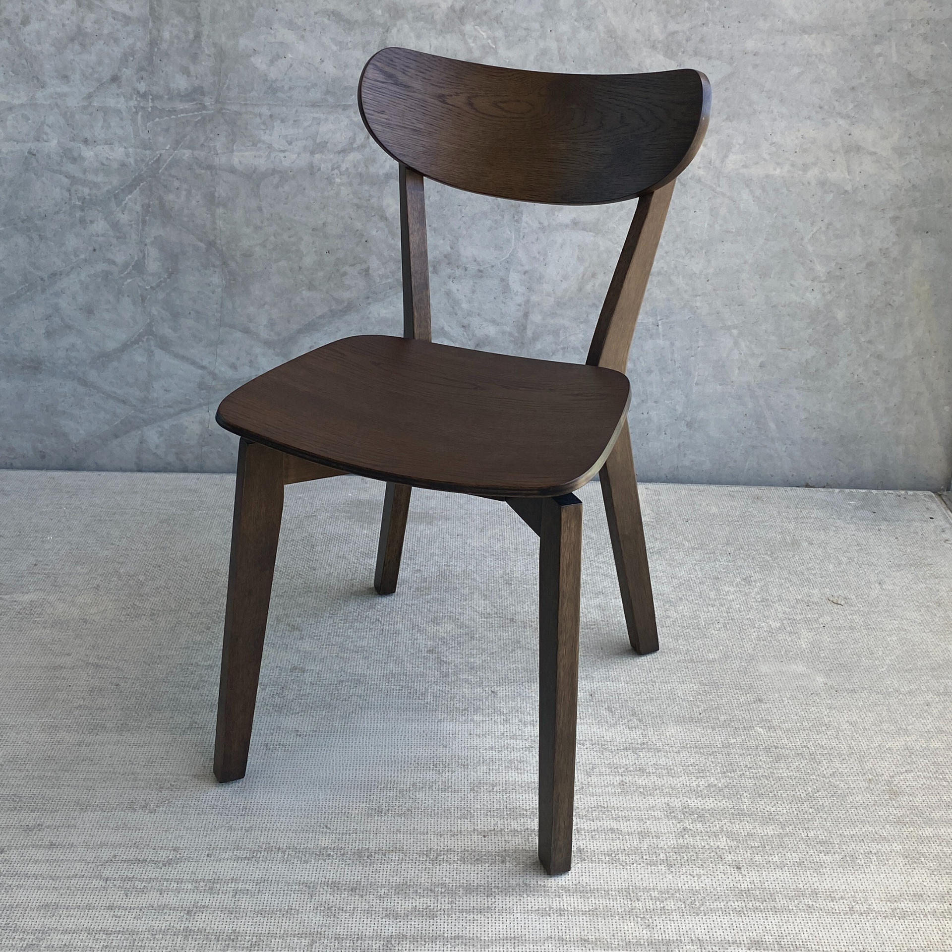 Rickie - Chaise de salle à manger en bois brun en placage de chêne fumé