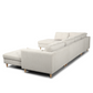 Brandy - Canapé d'angle droit beige avec méridienne L:366 x P:211 x H:80 cm