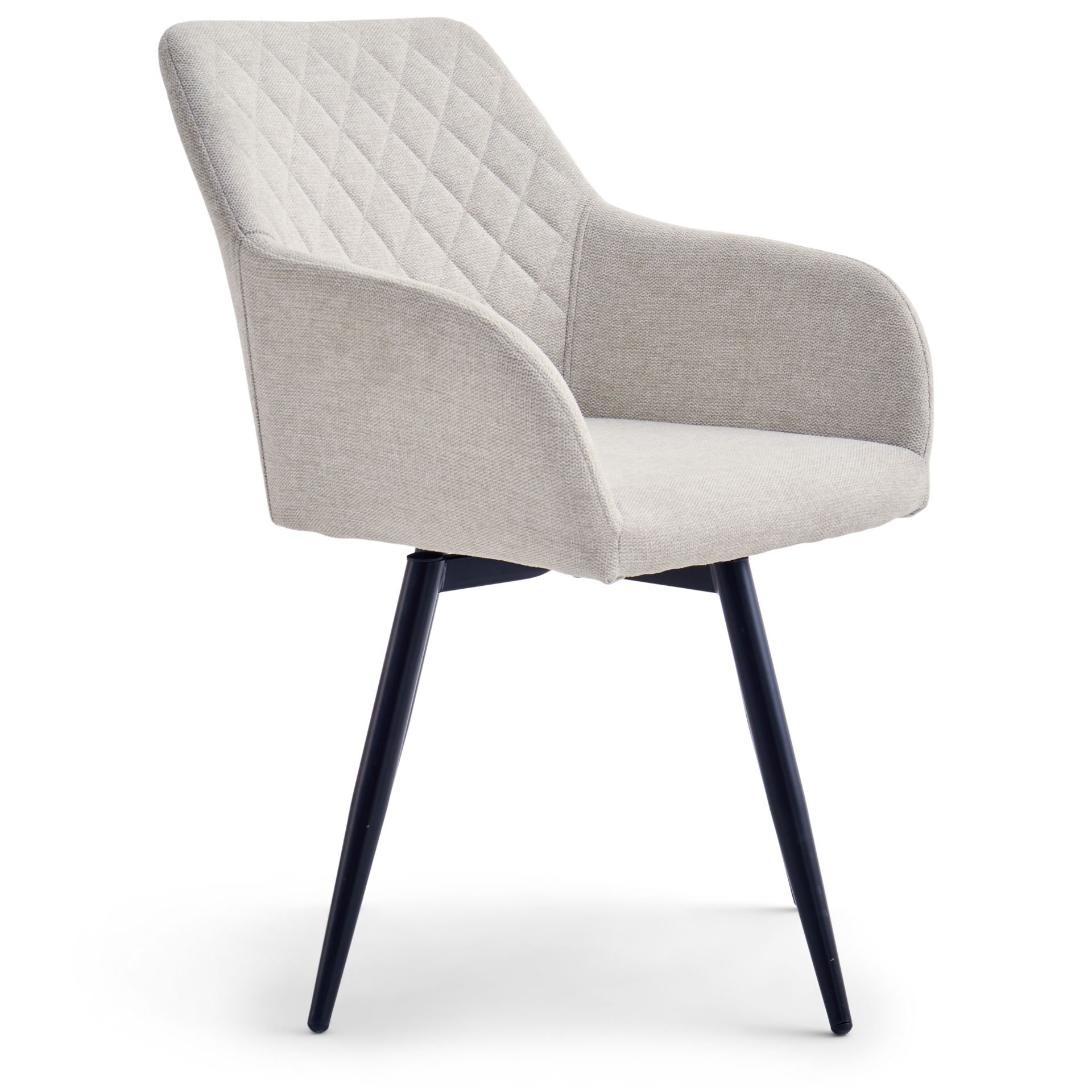 Carlo - Chaise de salle à manger rembourrée beige avec rotation à 360 degrés