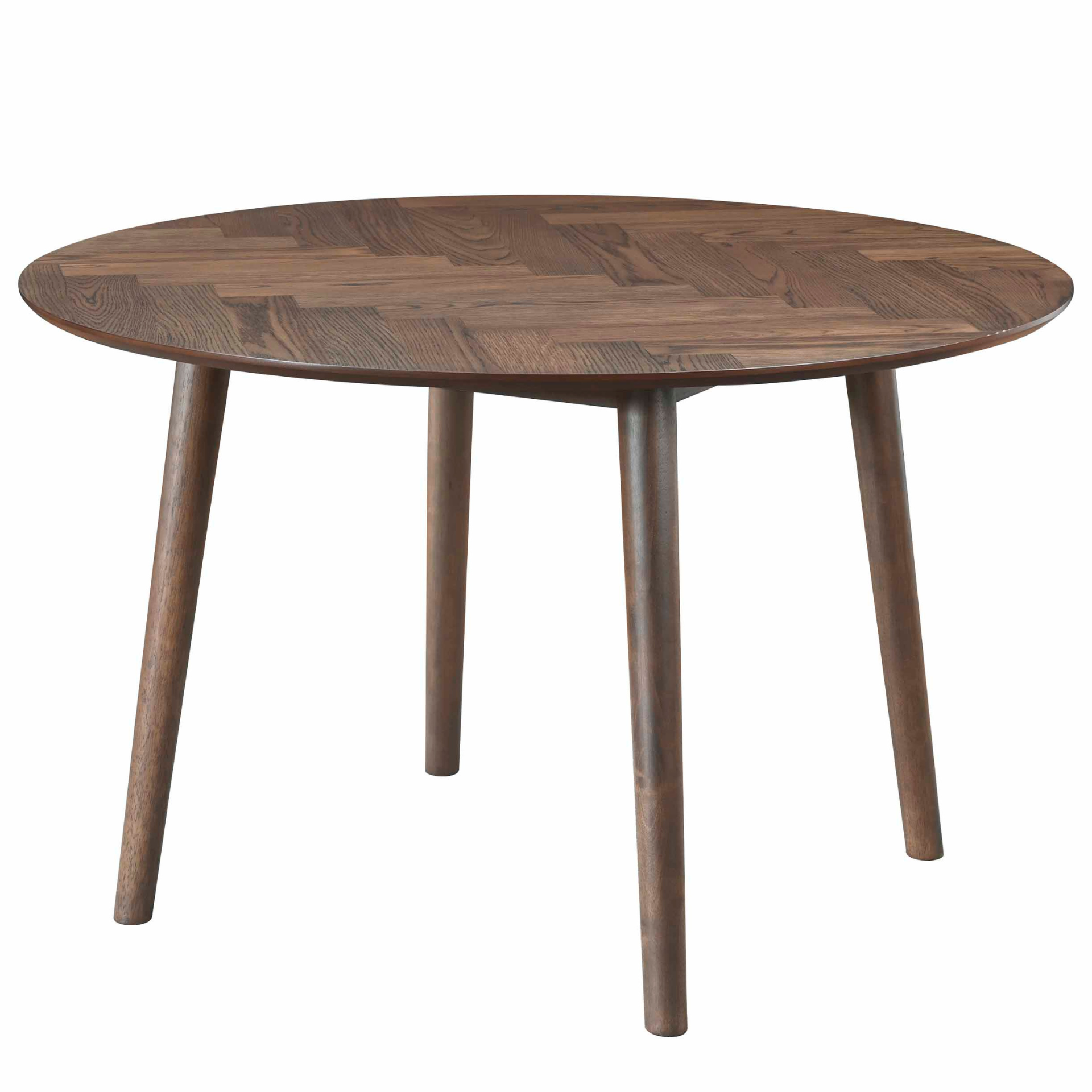 Aggi - Table ronde Ø120 cm en chêne fumé avec motif en chevrons