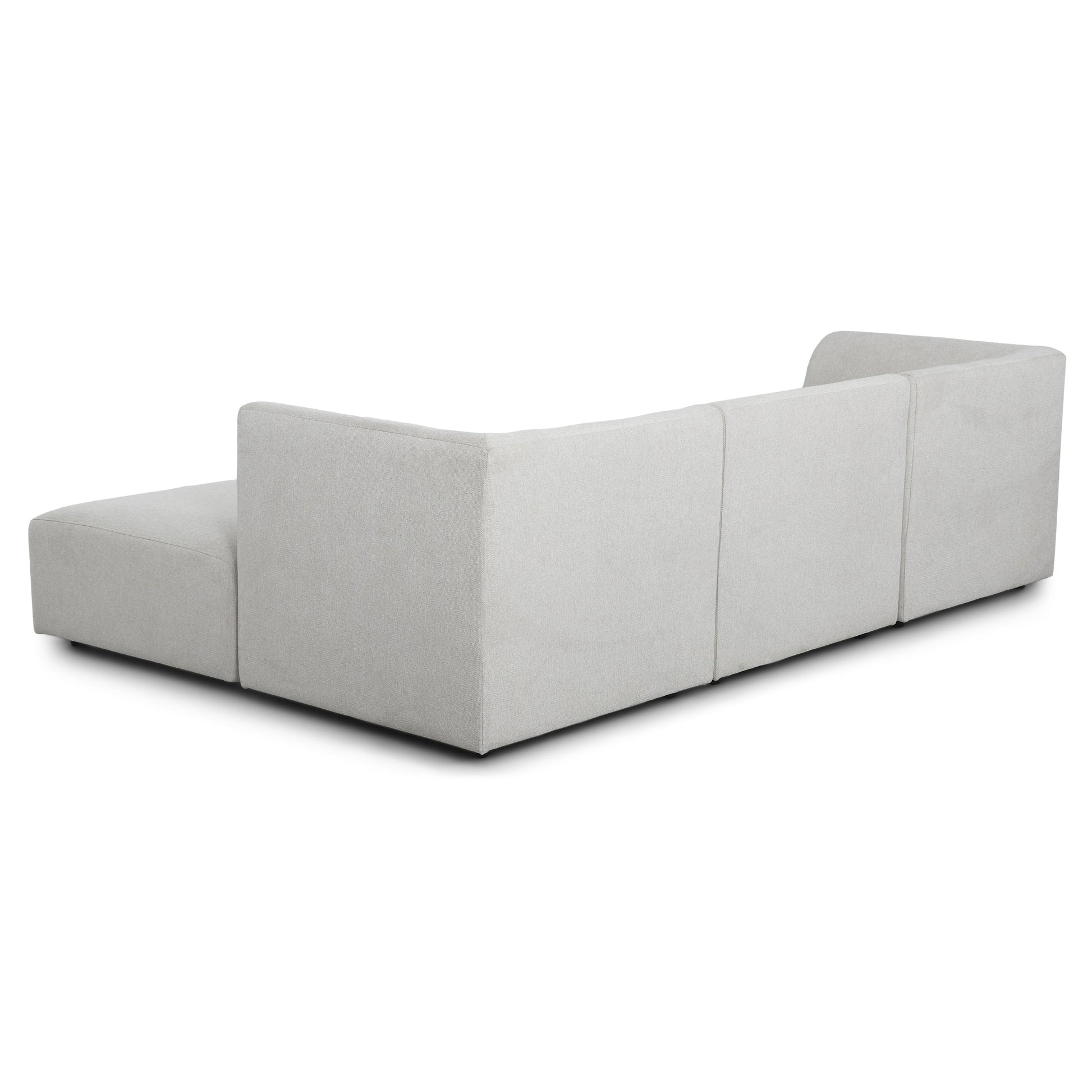 Mandy - Canapé modulaire réversible avec méridienne droite et gauche beige avec repose-pieds L: 258 x P: 80/160 x H: 73 cm