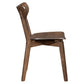 Rickie - Chaise de salle à manger en bois brun en placage de chêne fumé