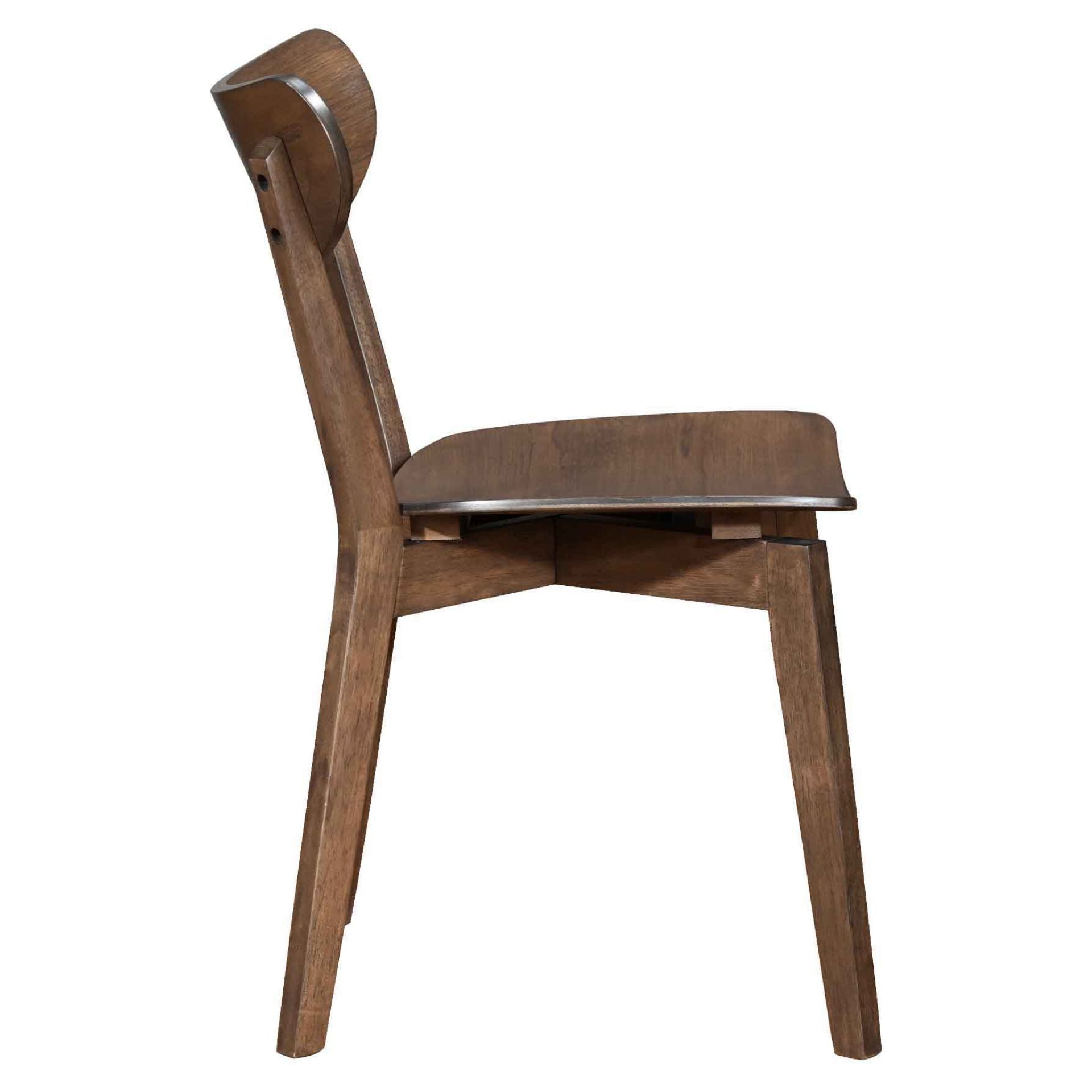 Rickie - Chaise de salle à manger en bois brun en placage de chêne fumé