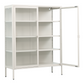 Herman - Vitrine en métal beige/verre 110 x 40 x 140 cm