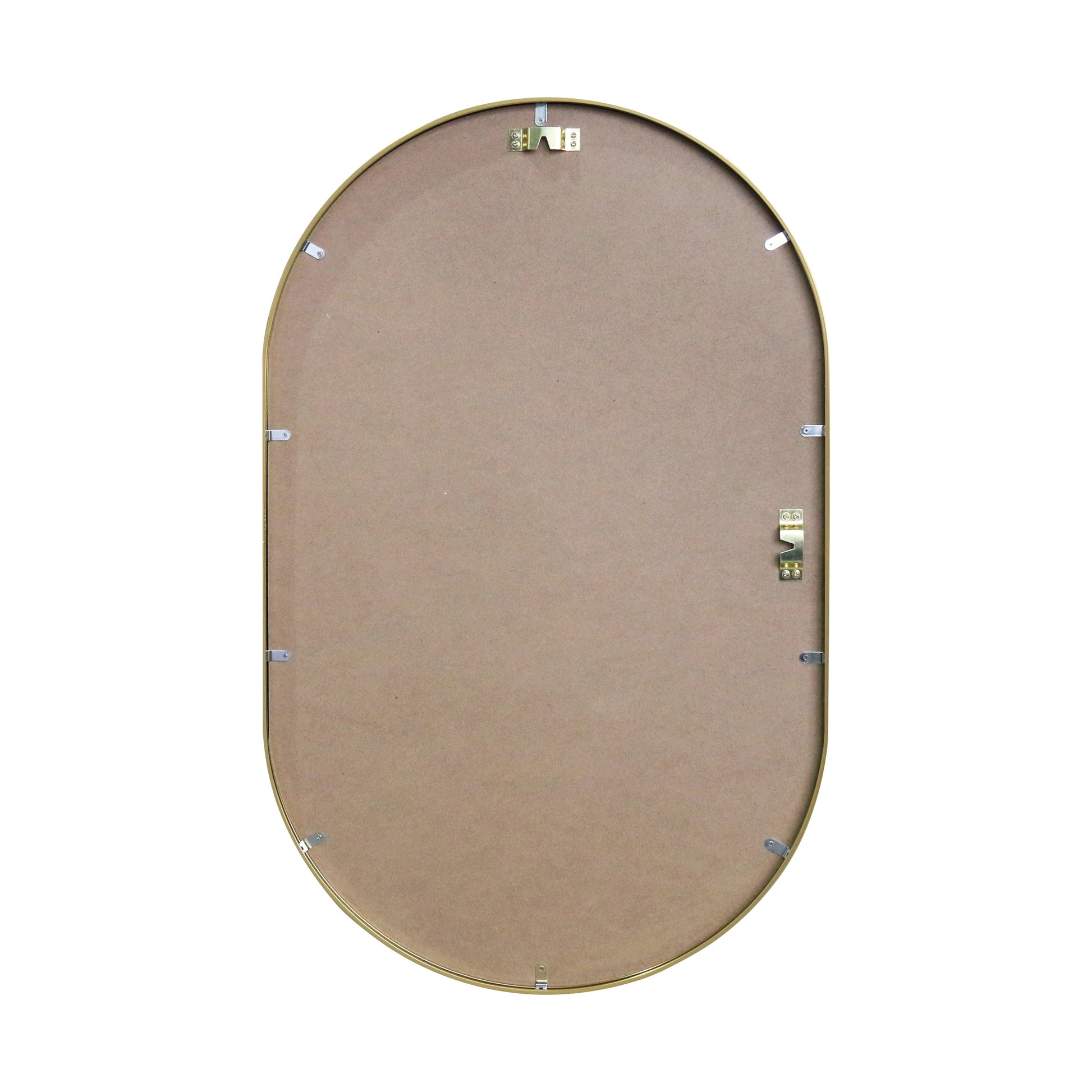 Sofie - Miroir ovale avec cadre en laiton/doré 50 x 80 cm
