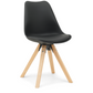Aria - Chaise de salle à manger noire avec pieds en bois