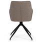 Carina - Chaise de salle à manger en tissu sable avec rotation à 360 degrés