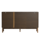 Havana Buffet/Vitrine en chêne avec portes vitrées en chêne fumé et 3 portes – 80x40x140 cm