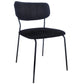 Lucia - Chaise de salle à manger en velours noir