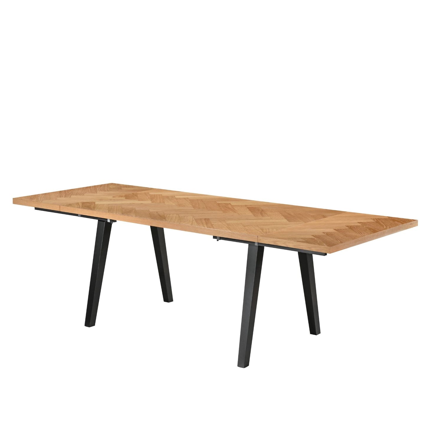 Madelina - Table 150/240 x 90 cm en placage de chêne laqué (prête pour rallonges)