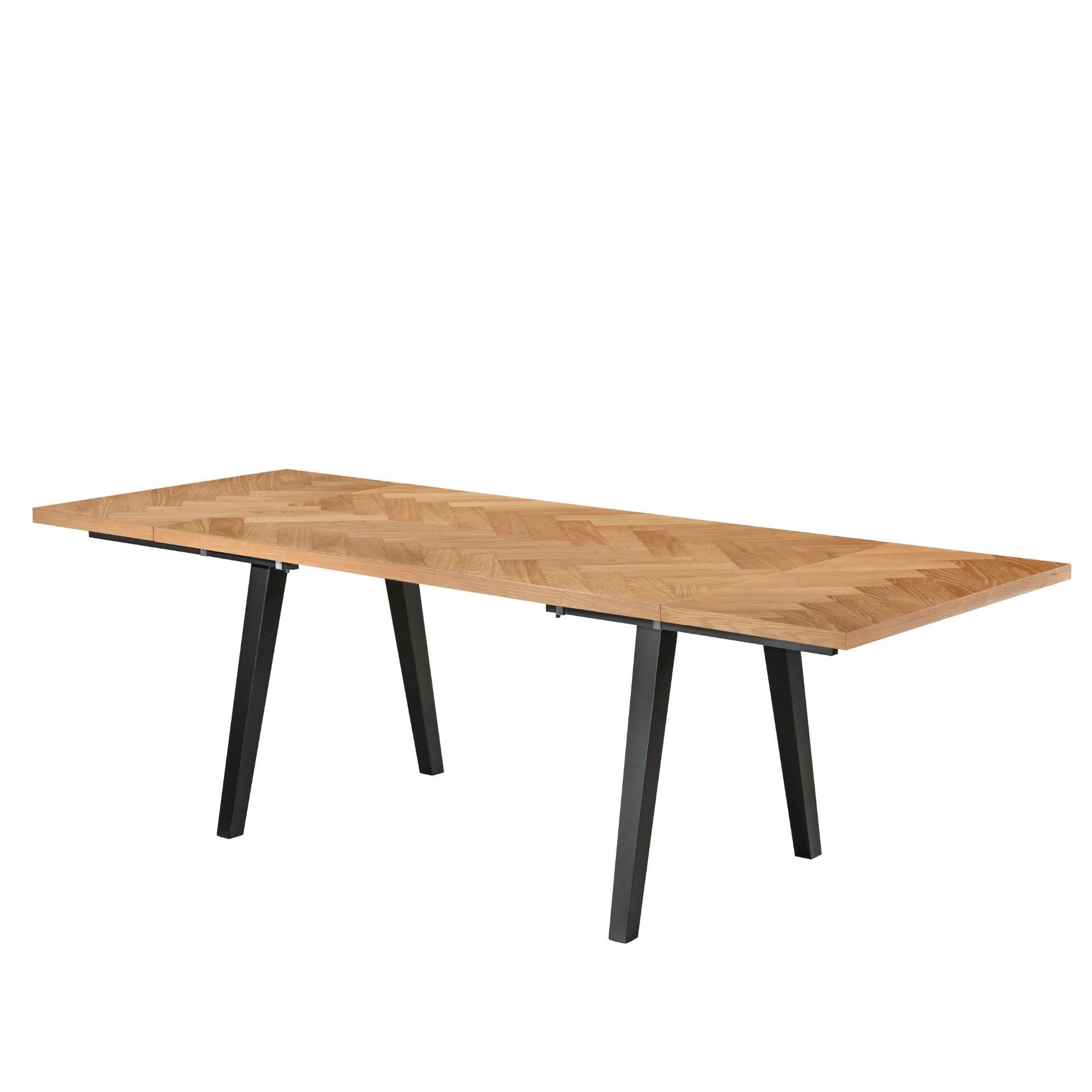 Madelina - Table 150/240 x 90 cm en placage de chêne laqué (prête pour rallonges)