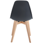 Jessica - Chaise de salle à manger noire avec pieds en bois