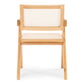 Ava - Chaise de salle à manger avec accoudoirs en frêne avec assise en osier tressé