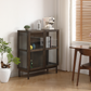 Havana vitrine en chêne fumé avec 2 portes – 110x40x100 cm