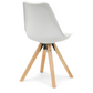 Aria - Chaise de salle à manger blanche avec pieds en bois