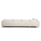 Brandy - Canapé d'angle droit beige avec méridienne L:366 x P:211 x H:80 cm