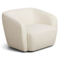 Melisa - Fauteuil en bouclé blanc L: 92 x P: 84 x H: 66 cm