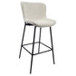 Adena - Tabouret de bar avec dossier en bouclé blanc 65 cm