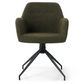 Amanda - Chaise de salle à manger en bouclé vert avec rotation à 360 degrés