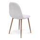 Mela - Chaise de salle à manger en bouclé blanc avec aspect chêne