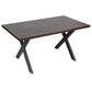Calvin - Table de salle à manger en chevrons 150x90 cm - Chêne fumé avec pieds croisés