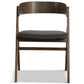 Chaise en bois Samantha en chêne fumé avec assise en PU noire