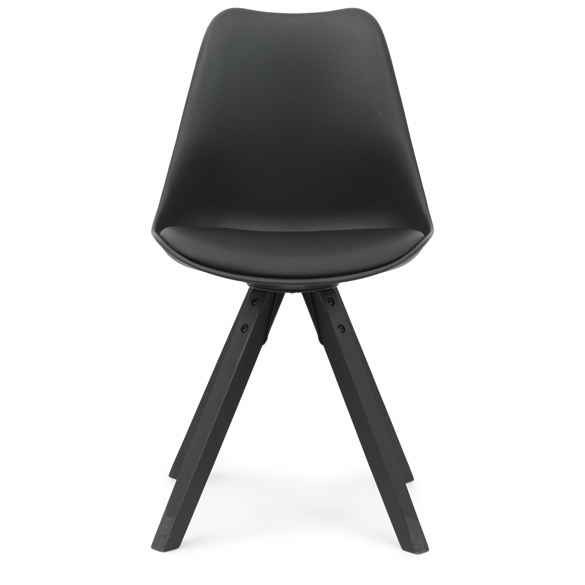 Aria - Chaise de salle à manger noire avec pieds en bois noirs