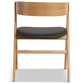 Chaise en bois Samantha en chêne avec assise en PU noire