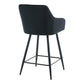 Carlo - tabouret de bar velours noir avec accoudoirs 65 cm