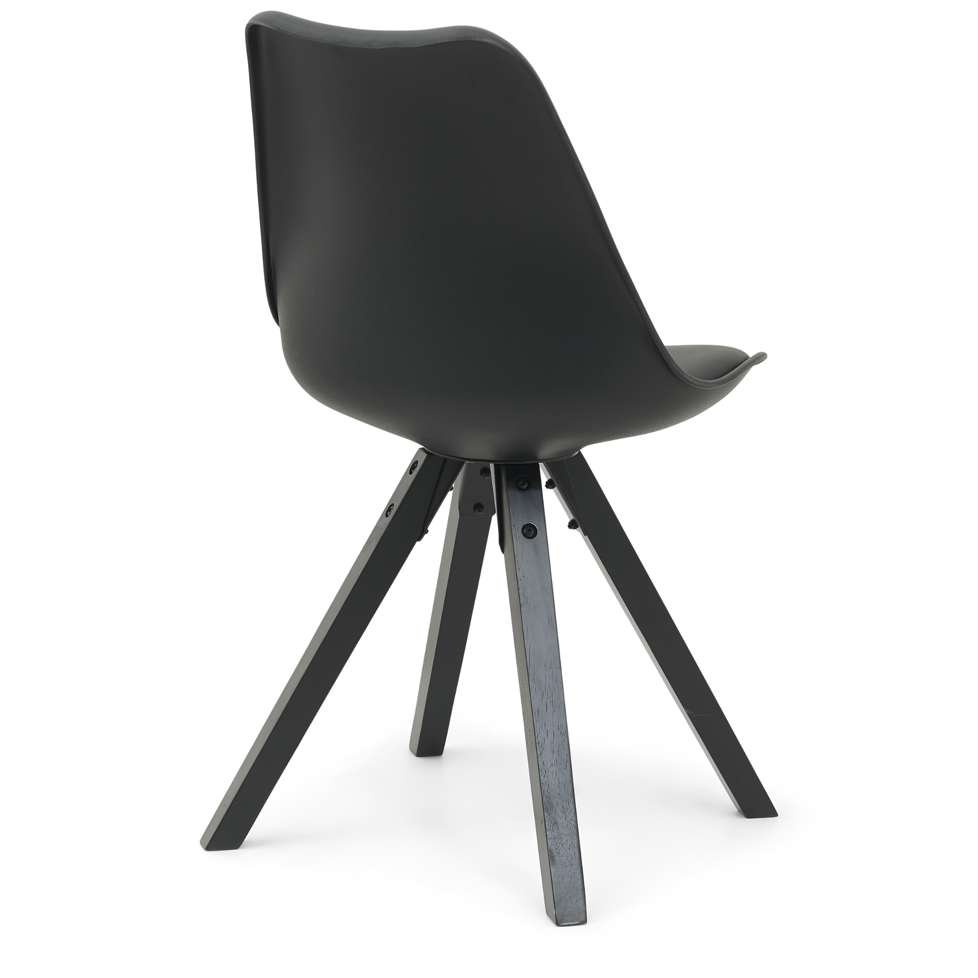 Aria - Chaise de salle à manger noire avec pieds en bois noirs