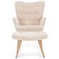 Alfred - Fauteuil avec repose-pieds - Beige