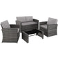 Canapé de jardin lounge en rotin Pour 4 personnes Design courbé