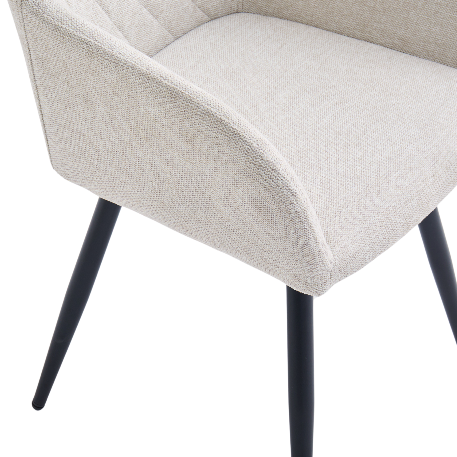 Carlo - Chaise de salle à manger rembourrée beige avec rotation à 360 degrés
