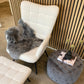 Allison Fauteuil avec Repose-pieds - peluche blanche/imitation peau de mouton