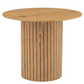 Milas table à manger ronde à lamelles Ø90 cm - look chêne avec pied en colonne