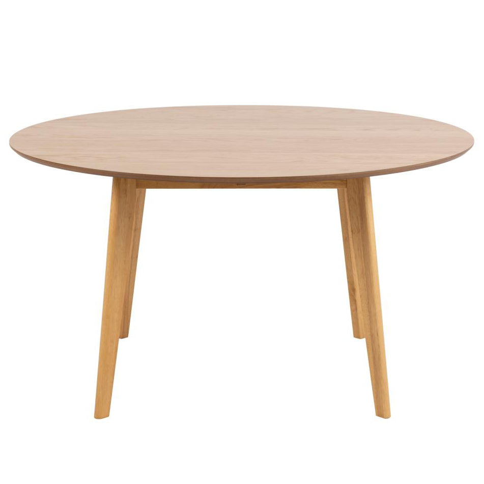 Rickie - Table de salle à manger ronde en placage de chêne laqué Ø140 cm